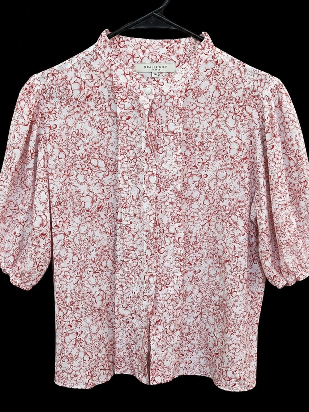 Really Wild (British Luxury Brand) Red Floral Blouse